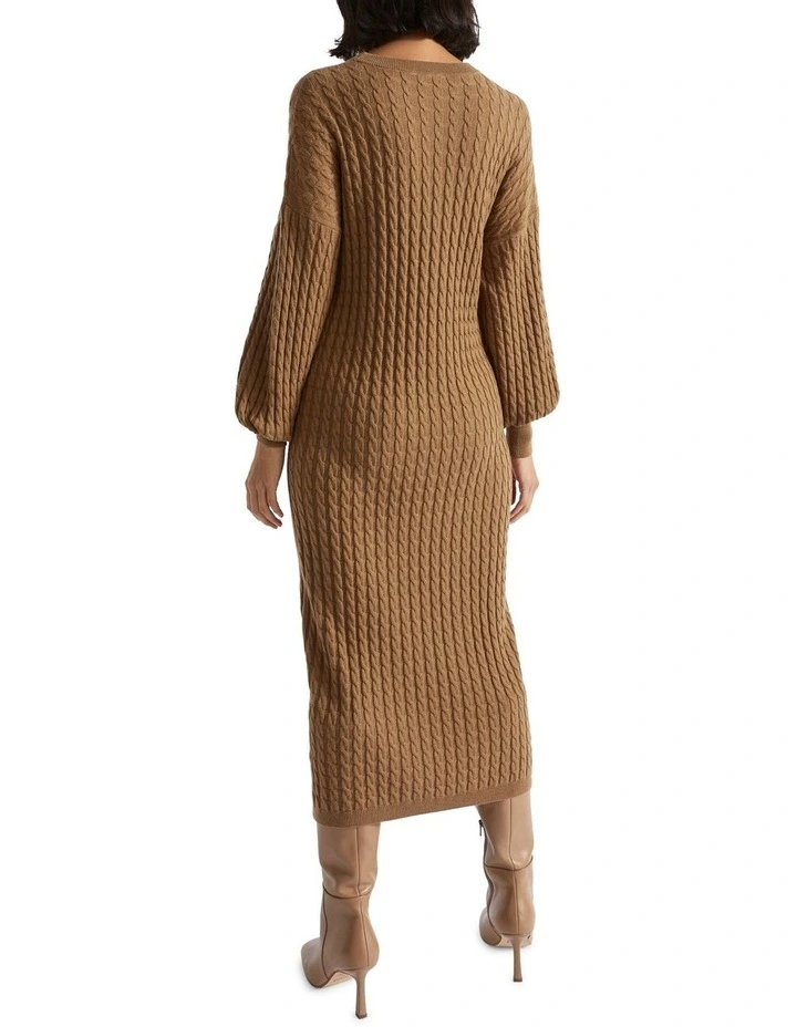 Mini Cable Knit Midi Dress image 4