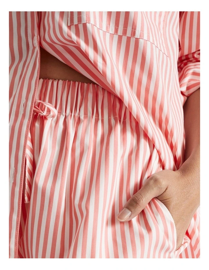Stripe Poplin Short in Pink image 3