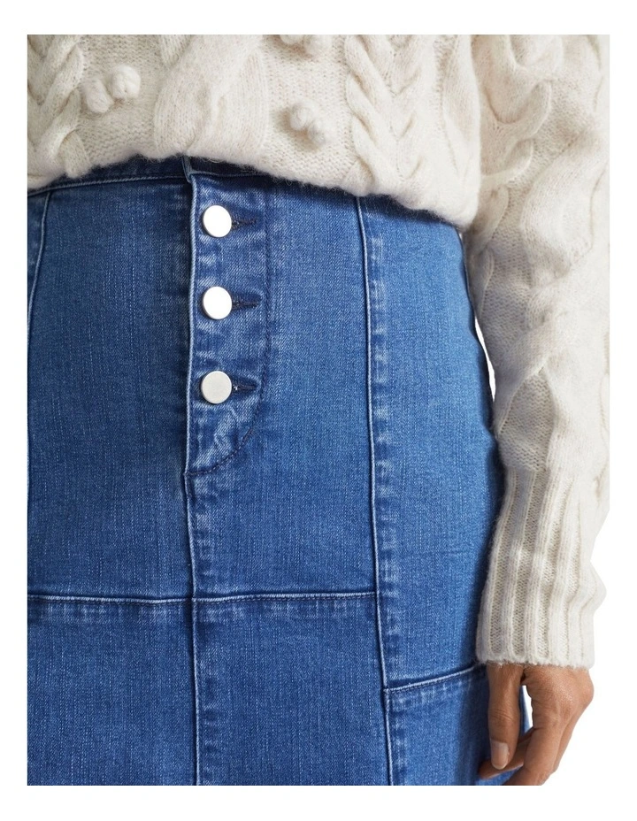 Denim Swing Button Fly Skirt image 3