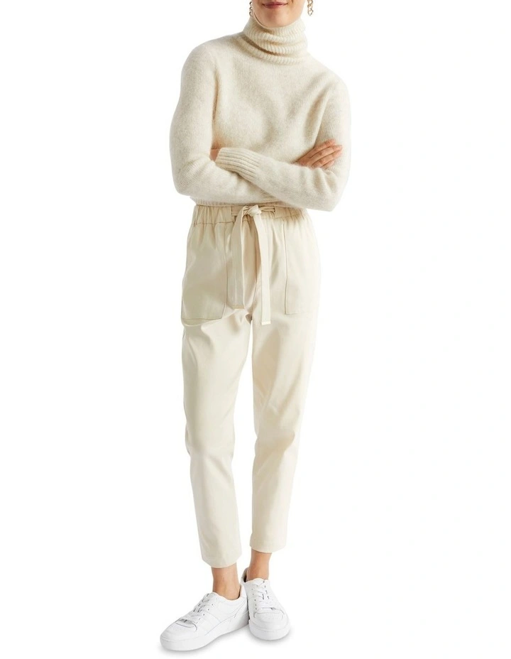 Mohair Roll Neck Knit in Cream image 1