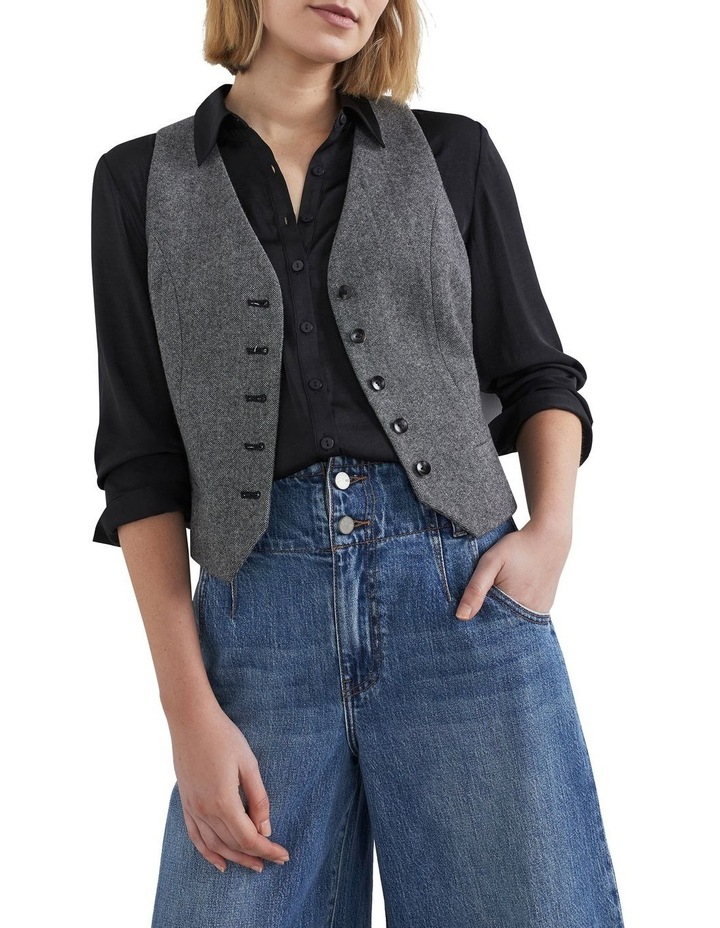 Herringbone Vest in Charcoal