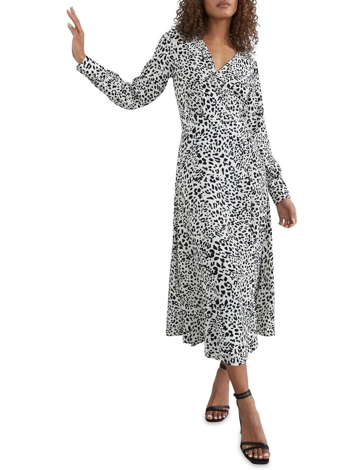 Animal Spot Wrap Midi Dress