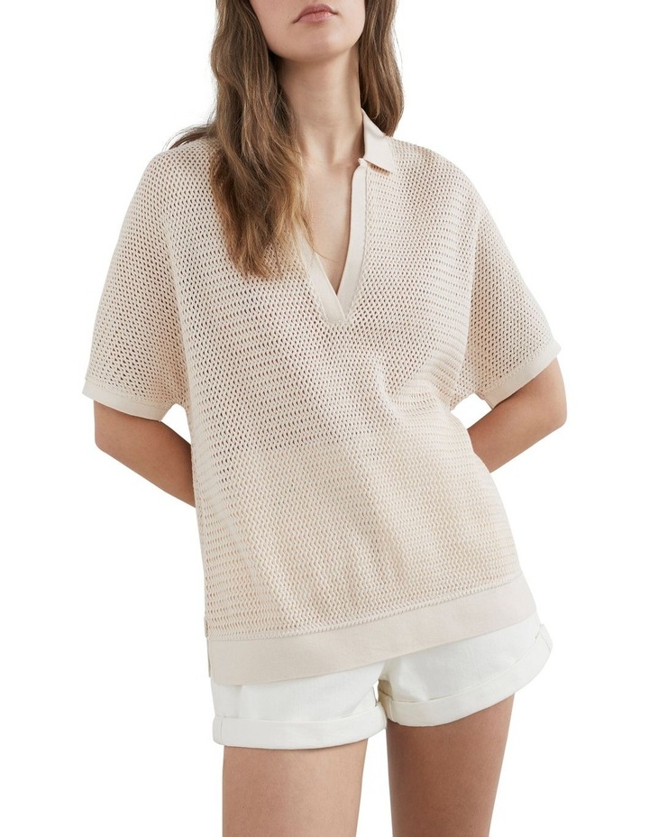 Textured Collared Top in