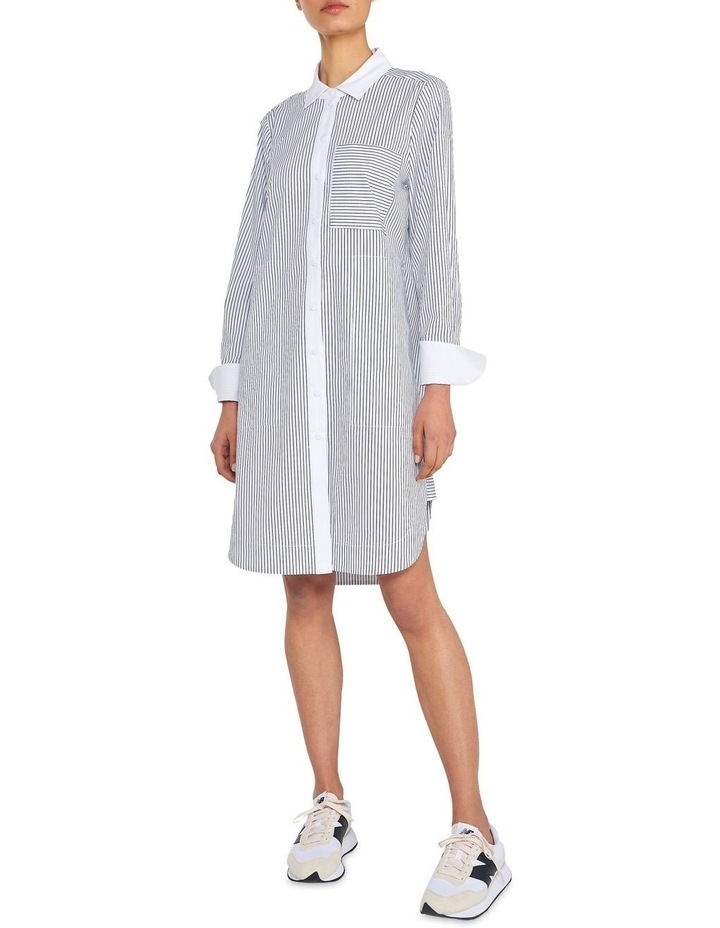 Cotton Poplin Stripe Shirt Dress