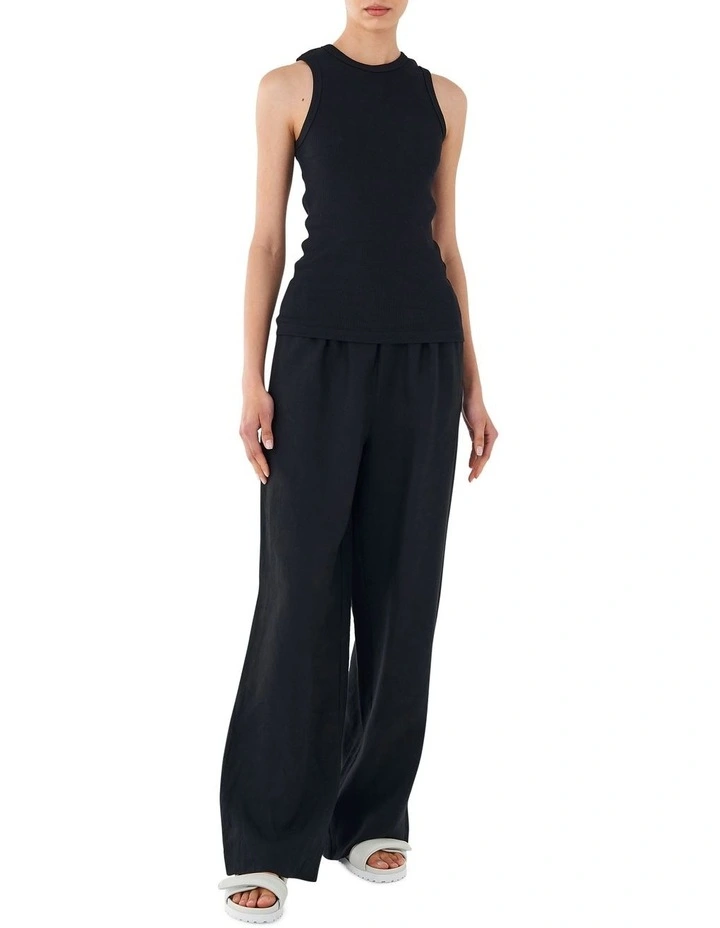 Linen Trouser in Black image 1