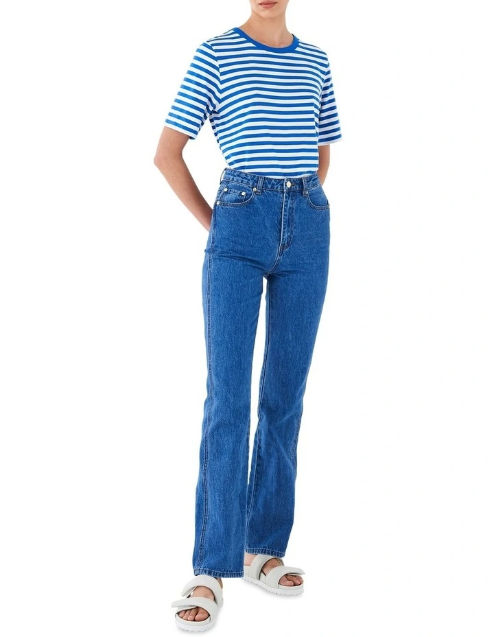 Highwaisted Straight Leg Jean in Indigo Blue image 1