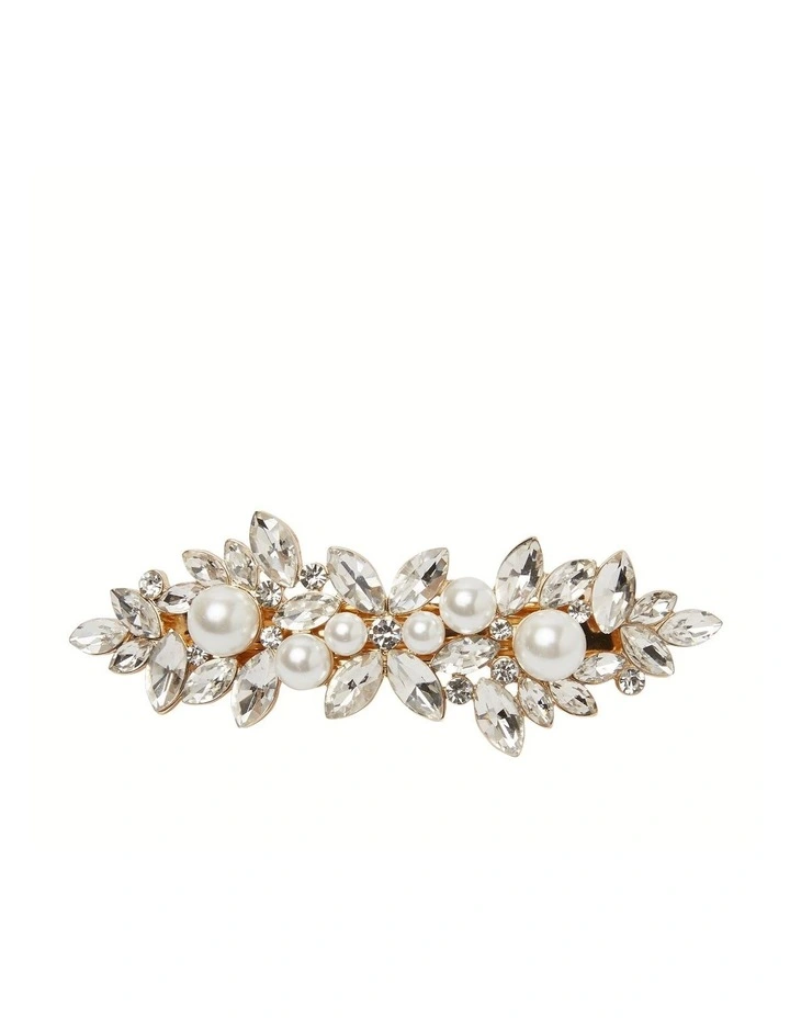 Crystal & Pearl Barrette image 1