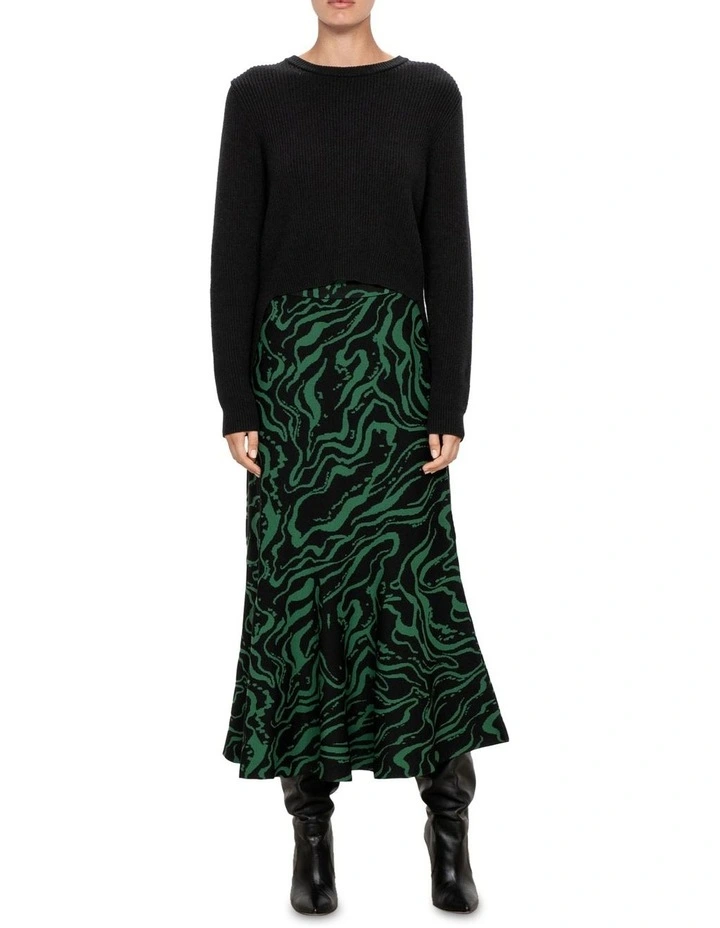 Marble Jacquard Skirt in Green image 1