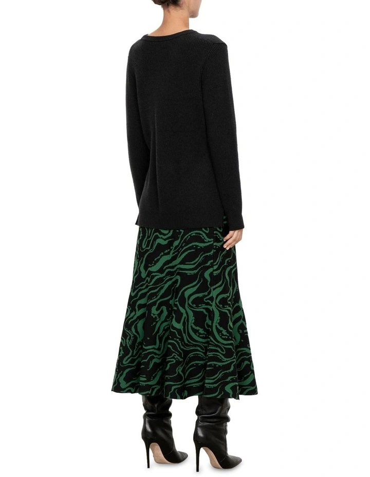 Marble Jacquard Skirt in Green image 2