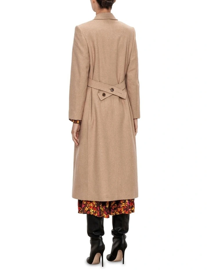 Twill Wool Coat in Beige image 2