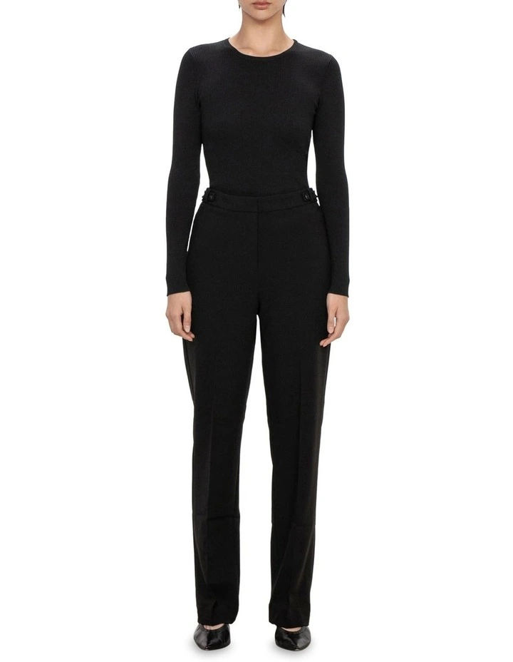 EcoVero Straight Leg Pant in Black image 1