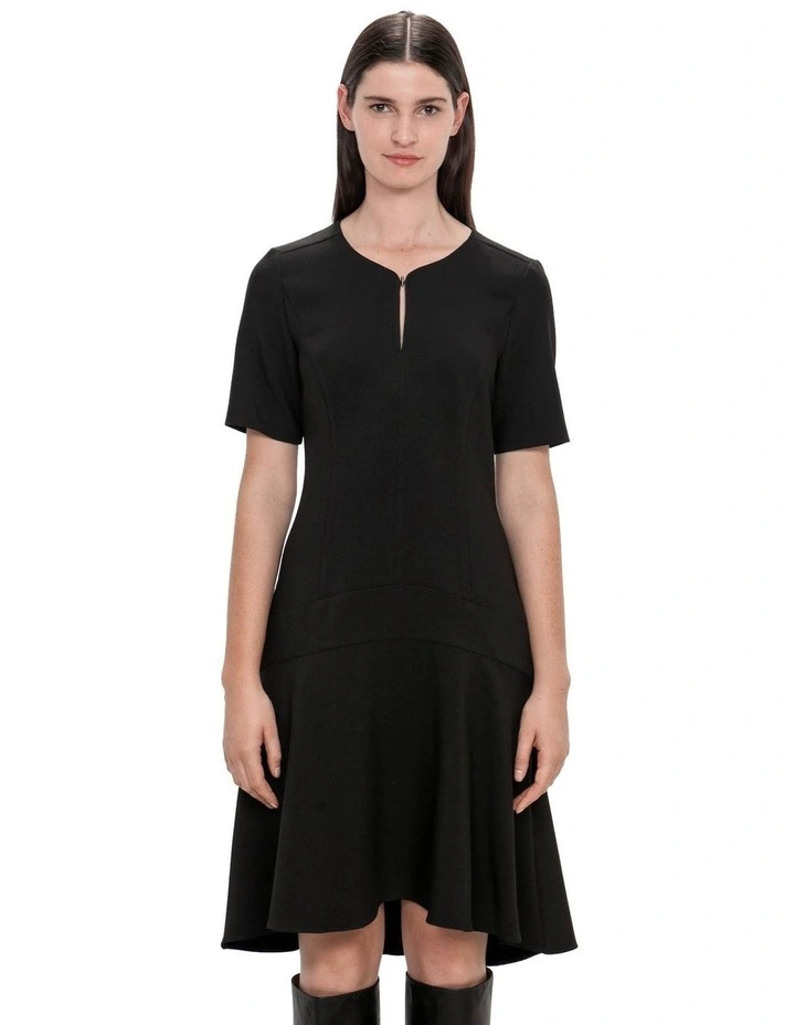 Recycled Double Weave Short Dress in Black image 3