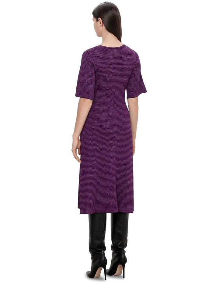 Zig Zag Stripe Knit Dress in Purple image 2