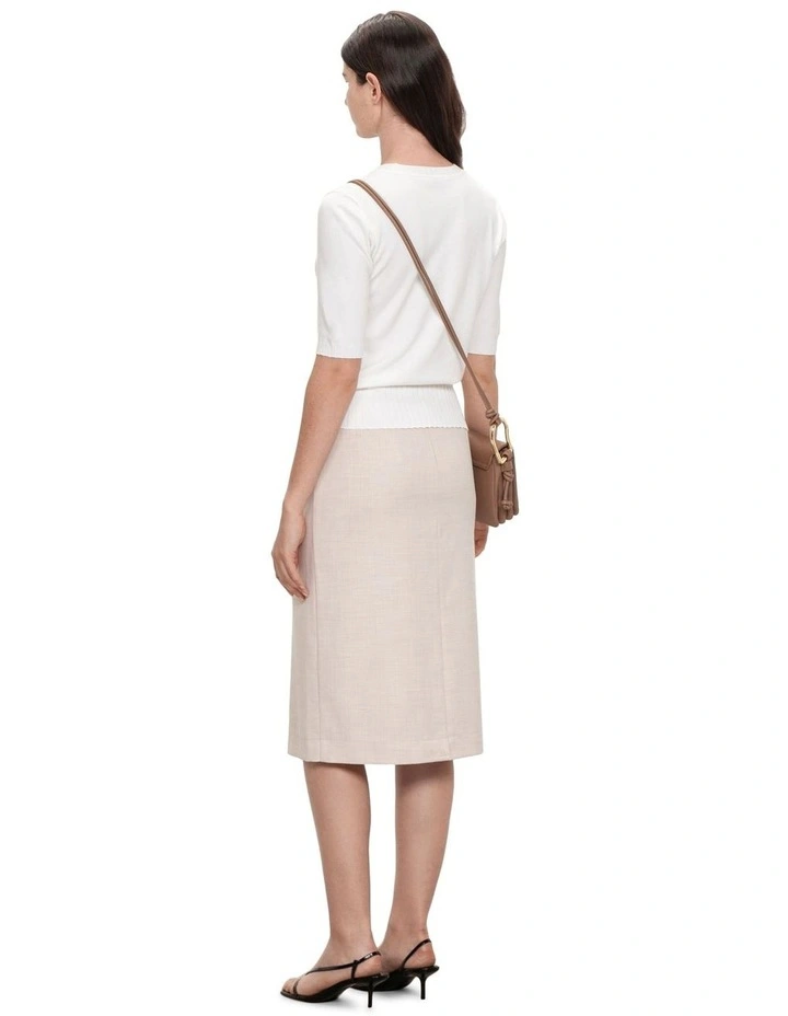 Stretch Twill Pencil Skirt in Sand image 2