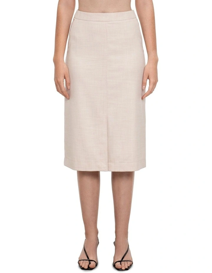 Stretch Twill Pencil Skirt in Sand image 3