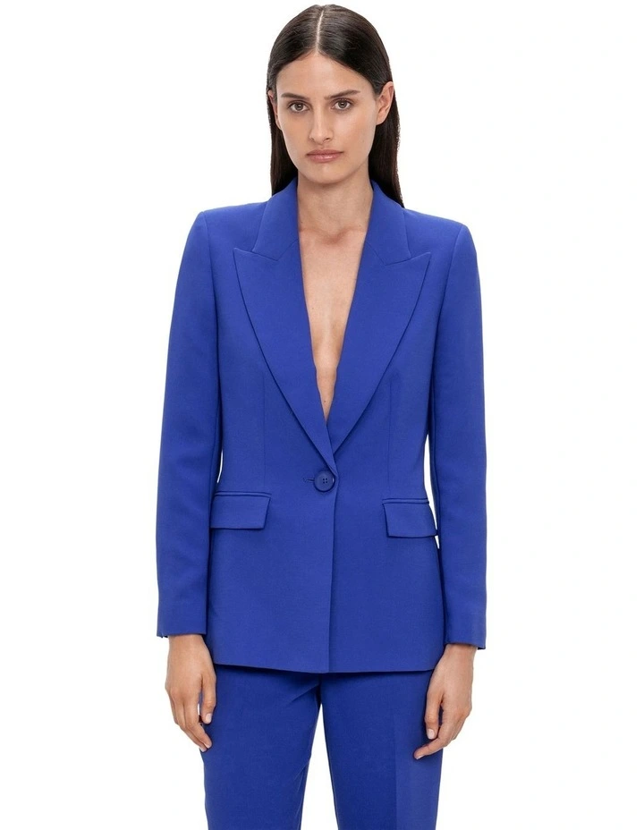 Double Weave Blazer in Blue Jewel image 3