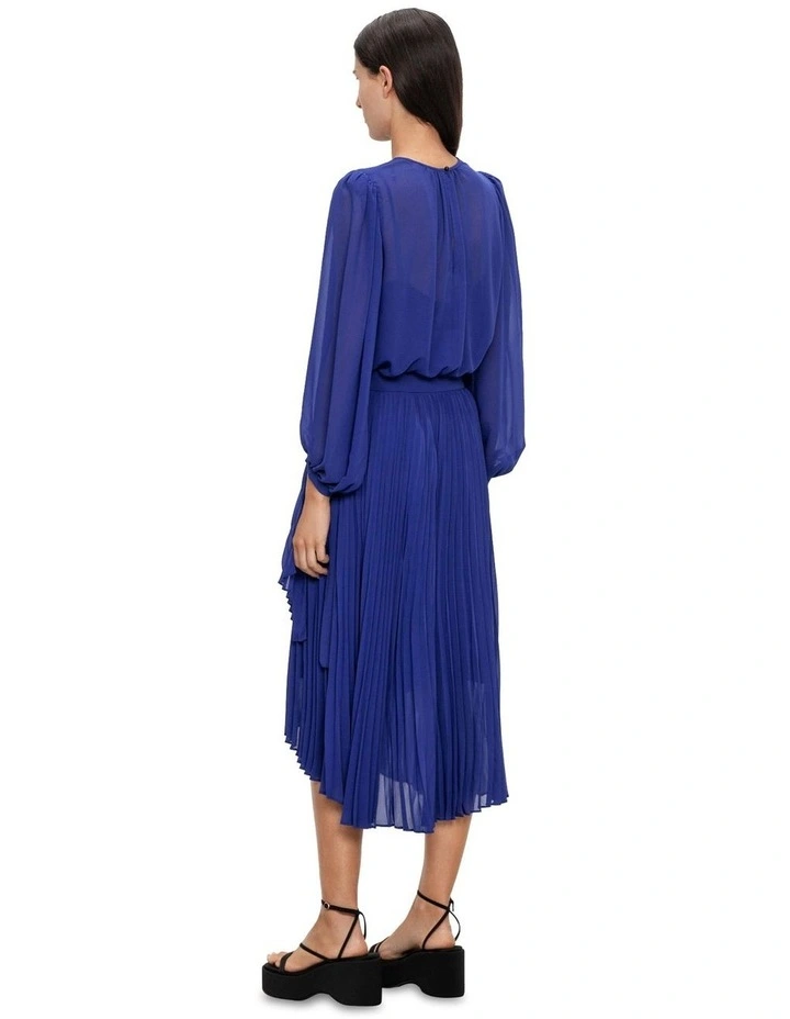 Chiffon Blouson Sleeve Blouse in Blue image 2