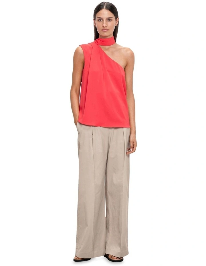 Drapey Luxe One Shoulder Top in Flame image 1