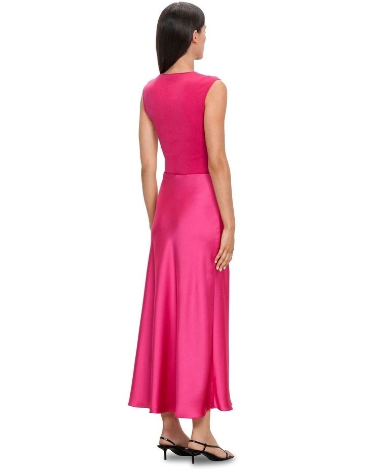 Lustre Satin Slip Skirt in Pink image 2