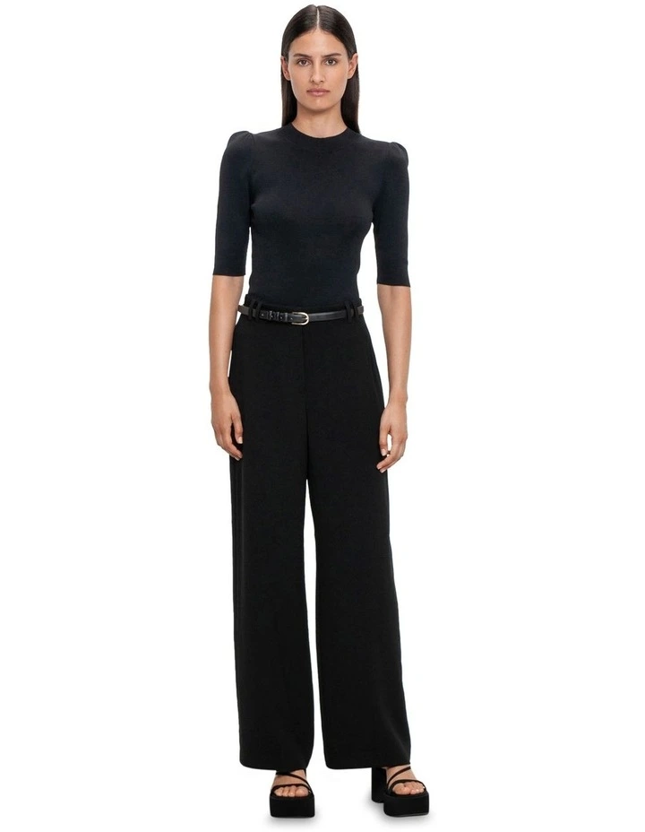 Puff Sleeve Knit in Black image 1
