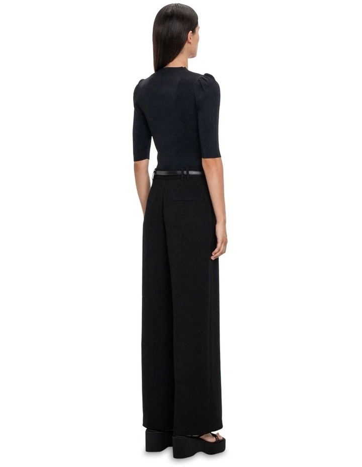 Puff Sleeve Knit in Black image 2