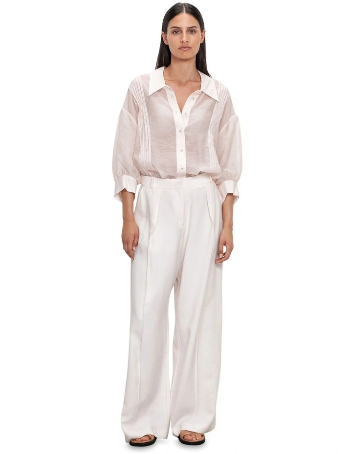 Sheer Tencel Shirt in Pearl image 1