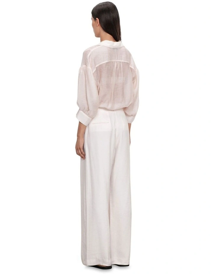 Sheer Tencel Shirt in Pearl image 2