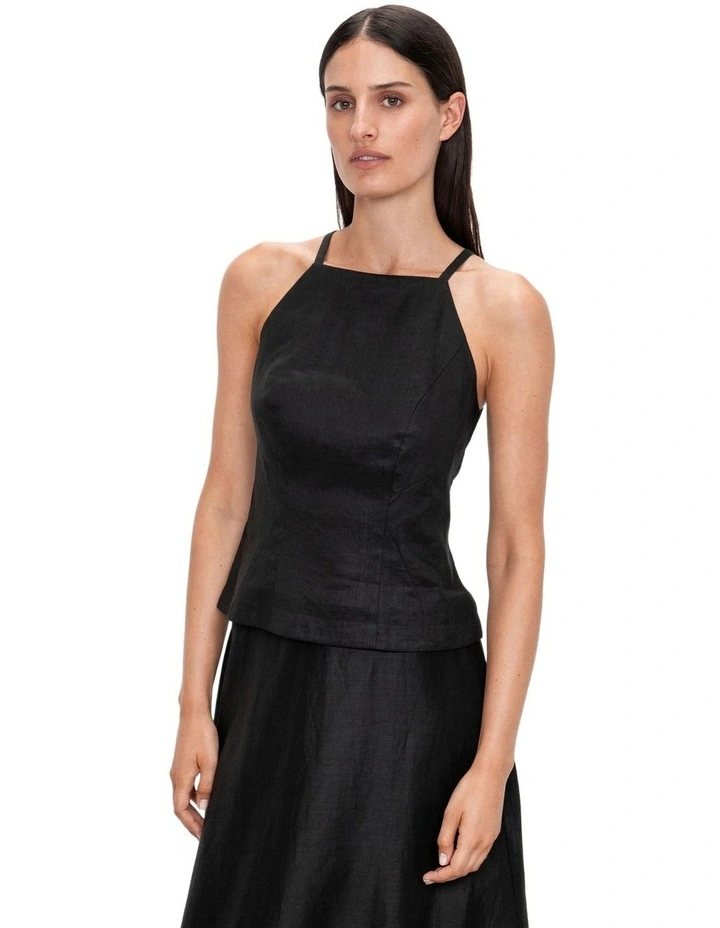 Fine Ramie Top in Black image 3