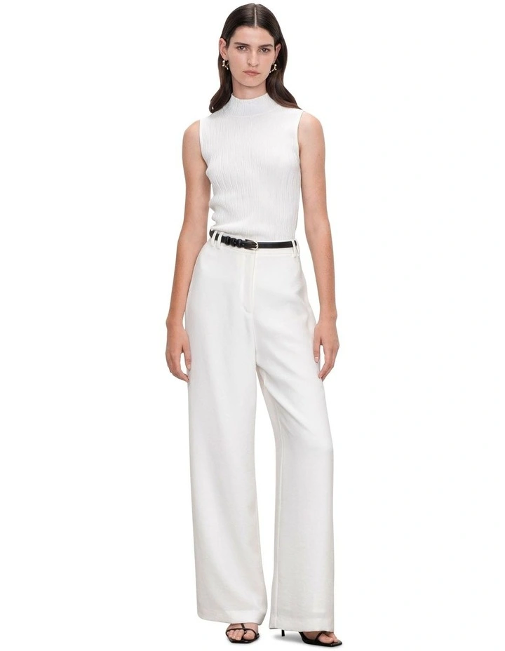 Veronika Maine Wavy Rib Knit Tank in Ivory | MYER