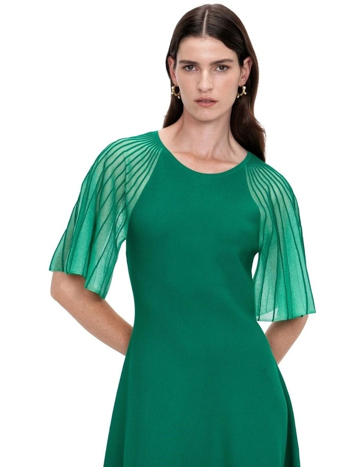 green emerald velvet dress Sheer-Bodice Long Prom Dress with Rhinestones CD307 Emerald / 2