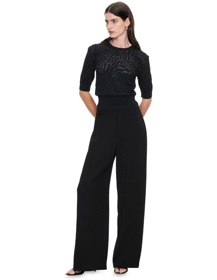 Riviera Pointelle Knit in Black image 1