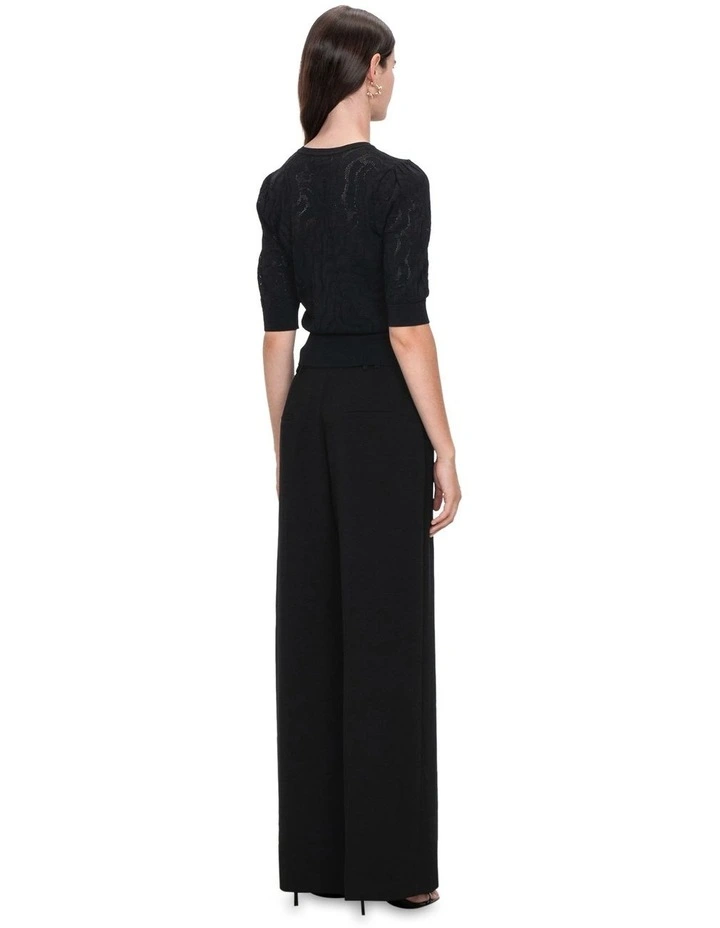 Riviera Pointelle Knit in Black image 2