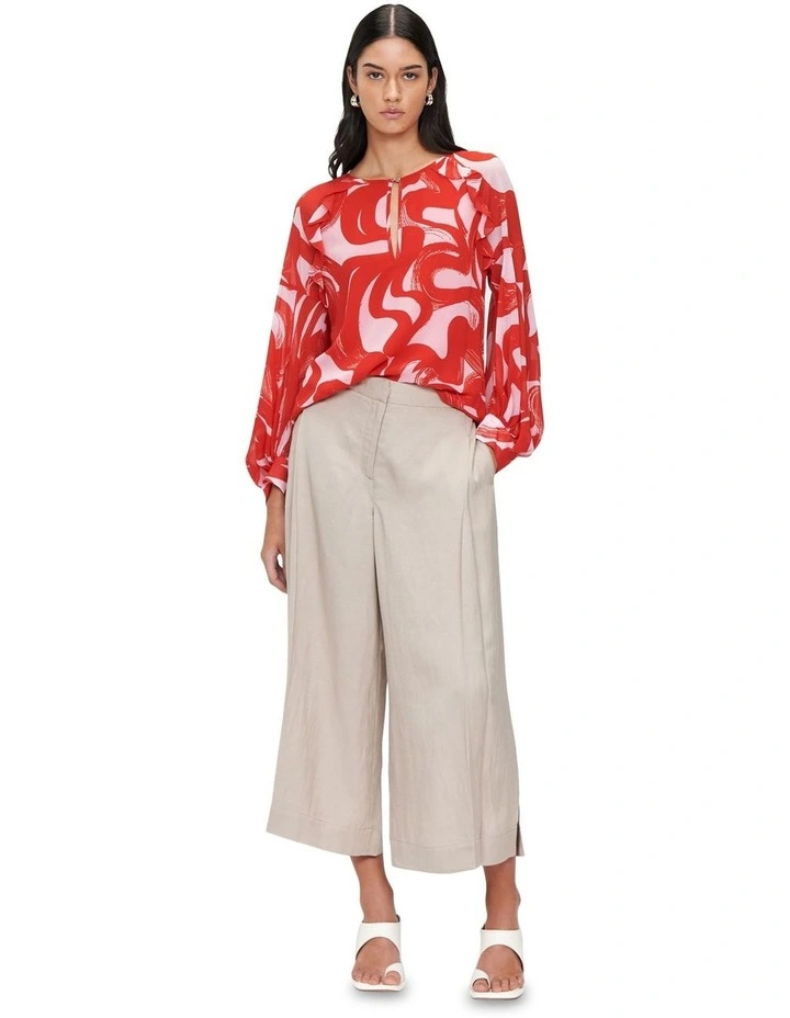 Libertine Wave Chiffon Top in Red image 1