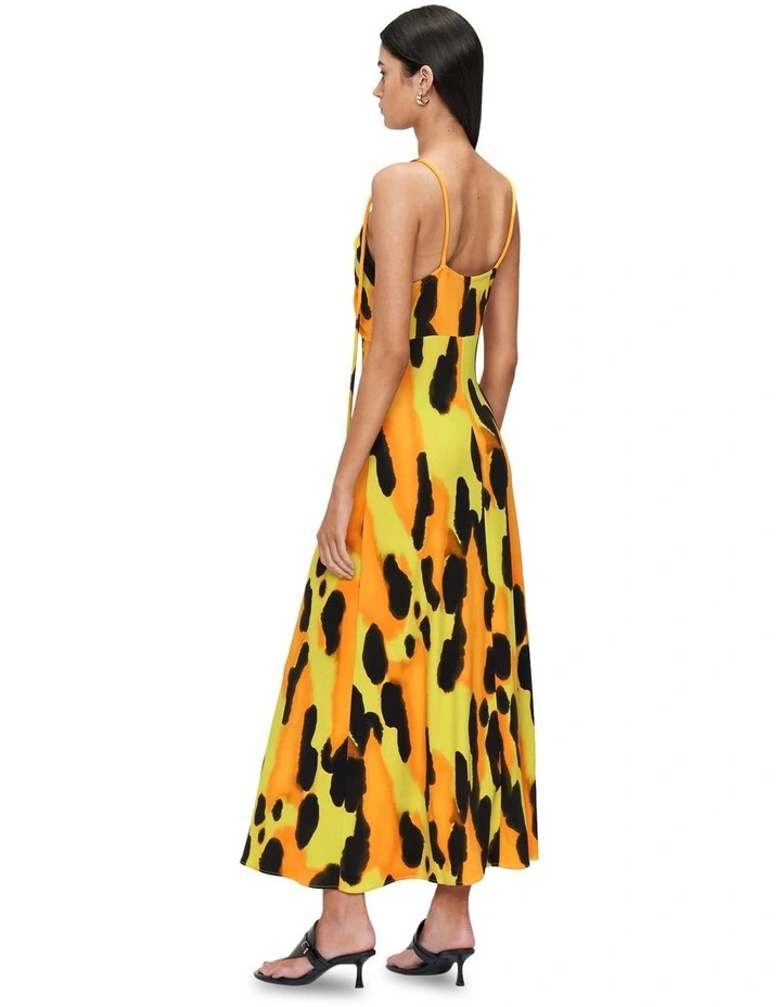 Sunset Drawcord Midi Dress in Citrus image 3
