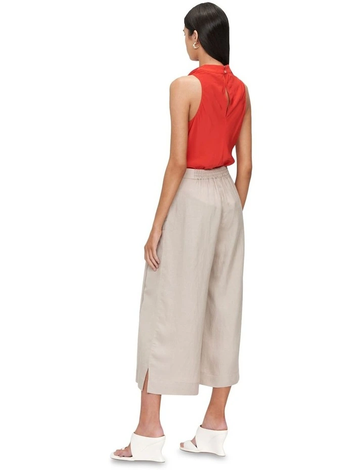 Smooth Viscose Cowl Neck Top in Red image 3