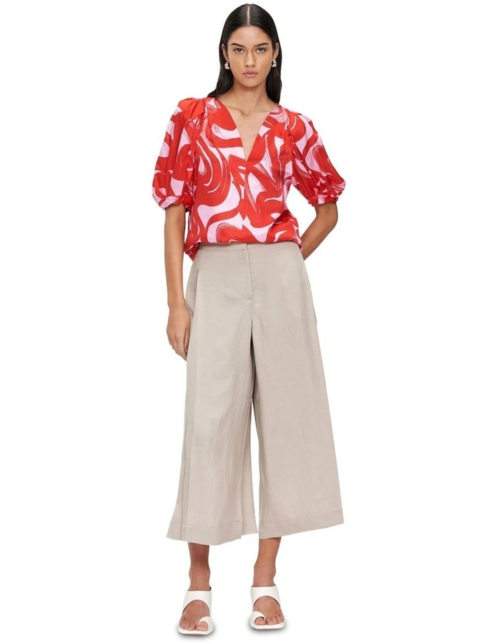 Libertine Wave Silk Top in Red image 1