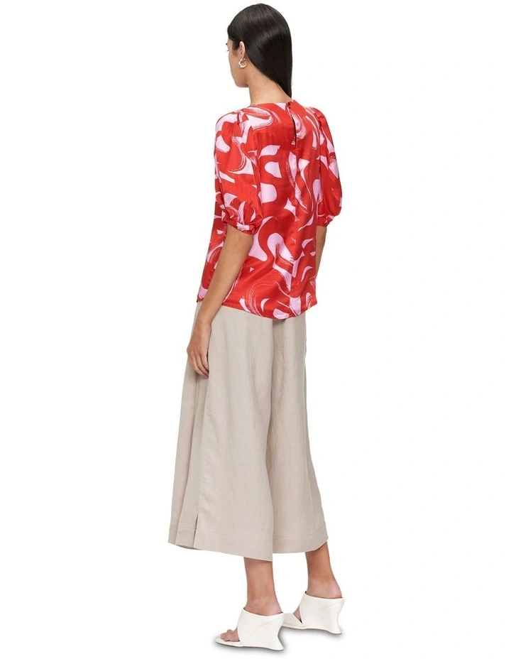 Libertine Wave Silk Top in Red image 3