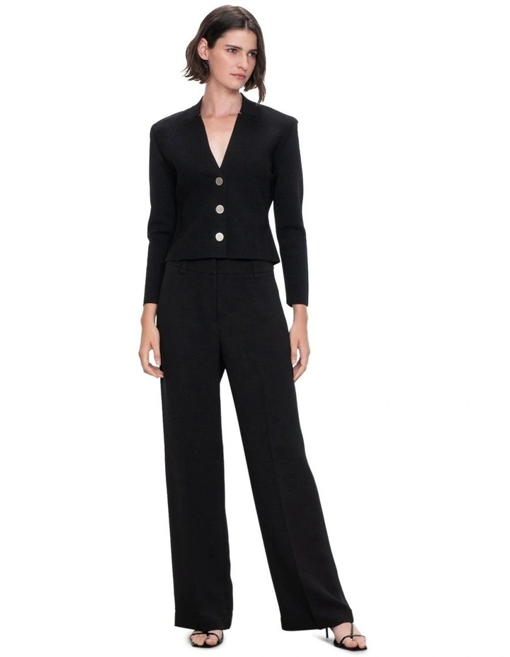 Notched Collar Milano Jacket in Black image 1