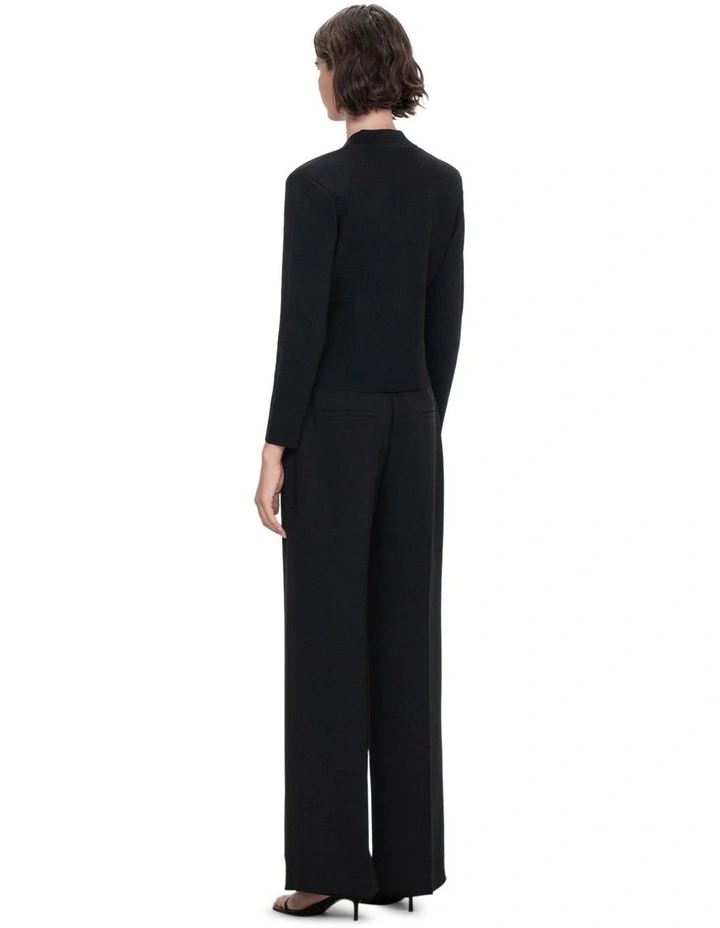 Notched Collar Milano Jacket in Black image 2