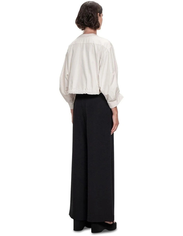 Tech Taffeta Zip Bomber in Bone image 2