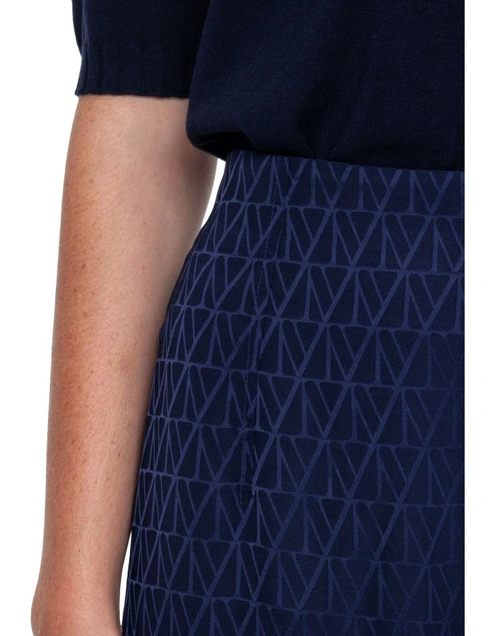 Jacquard Cropped Pant in Blue image 4