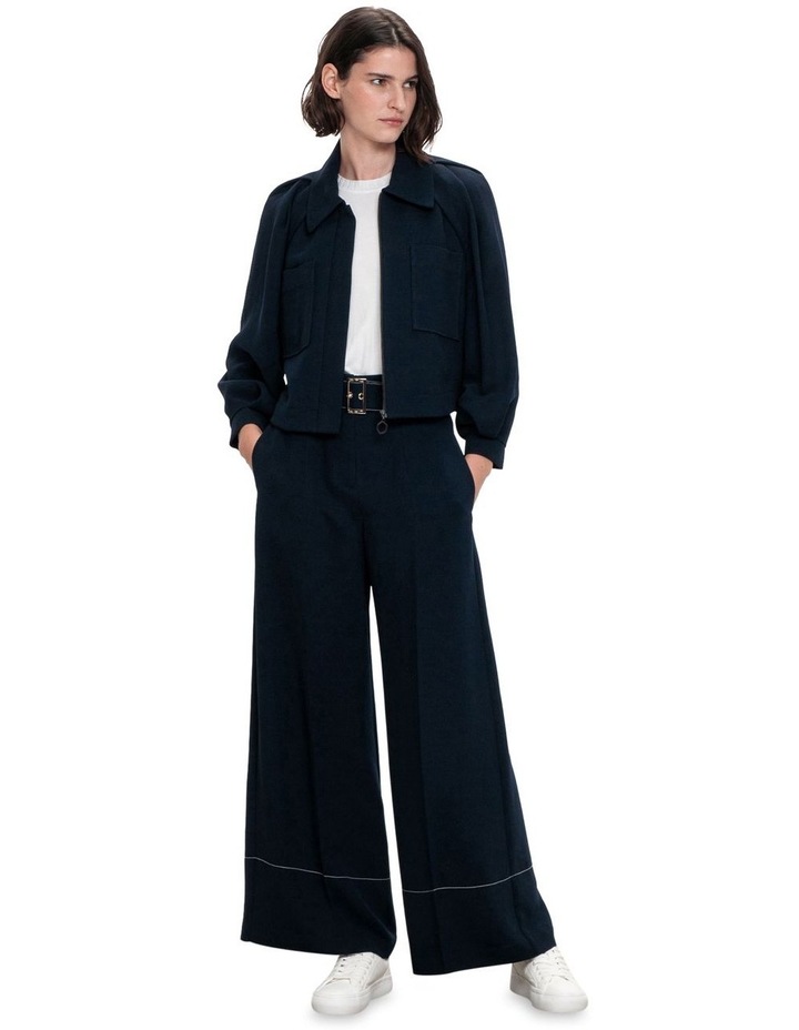 Double Weave Short Bomber in Ink