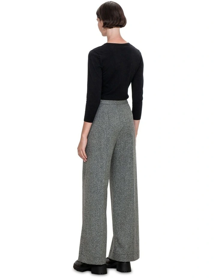 3/4 Sleeve V-Neck Knit in Black image 2