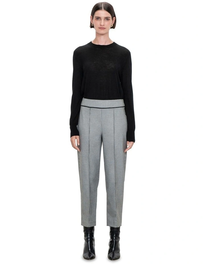 Houndstooth Slim Crop Pant in Black/White image 1