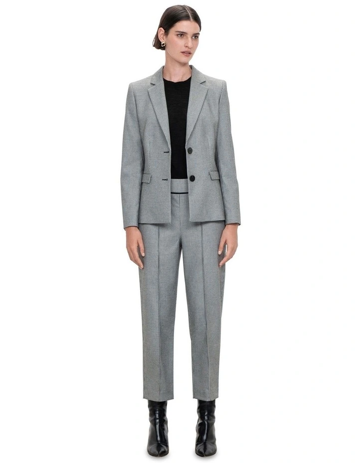 Houndstooth Slim Crop Pant in Black/White image 3