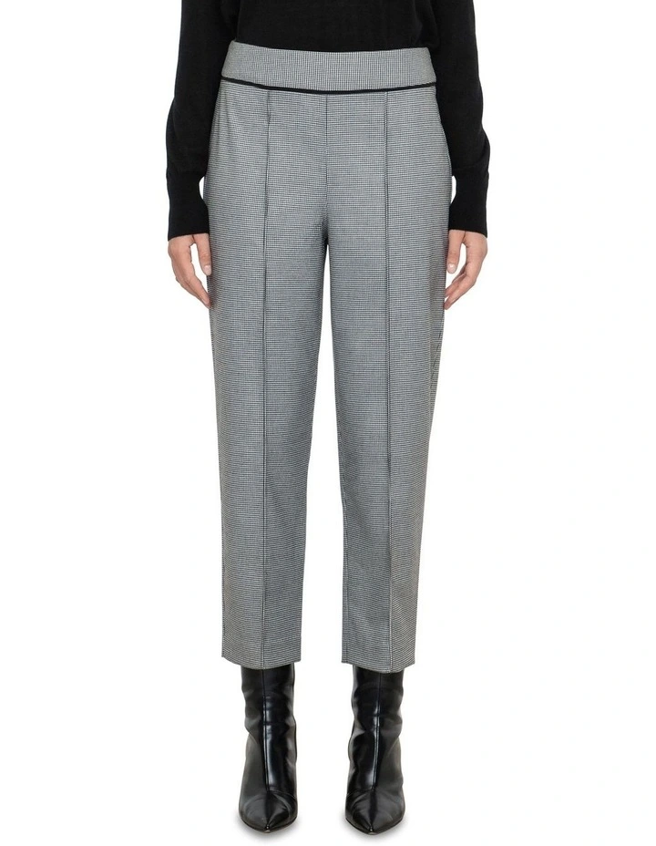 Houndstooth Slim Crop Pant in Black/White image 5