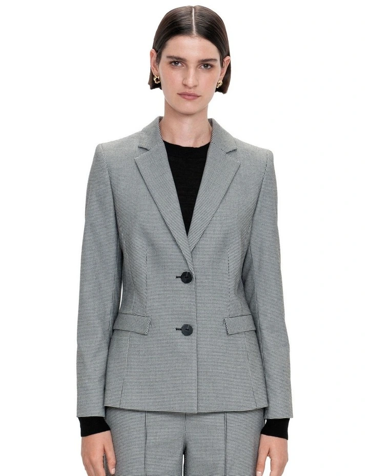Houndstooth Blazer in Black/White image 3