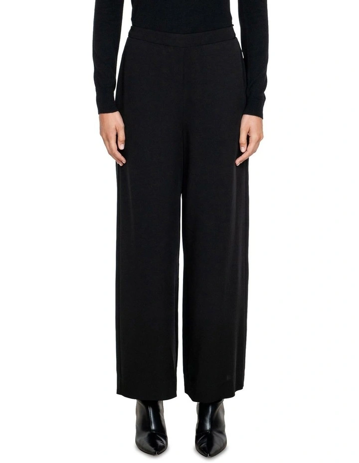 European Twill Wide Leg Pant in Black image 3