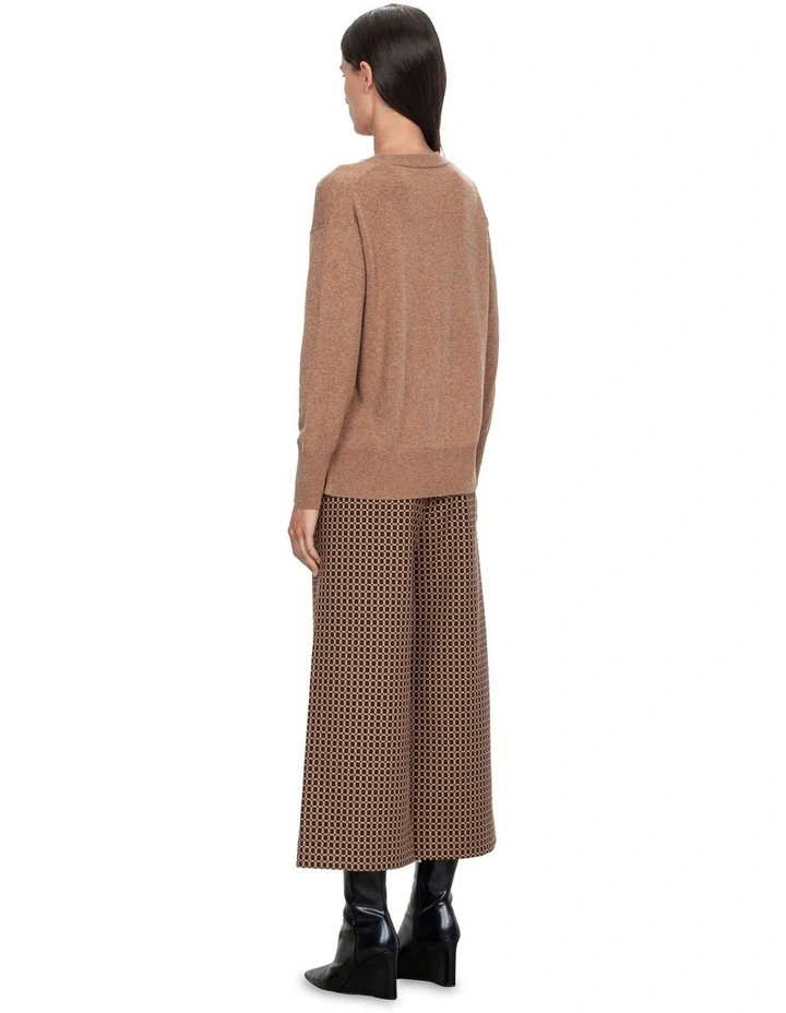Deco Check Cropped Pants in Chocolate image 2