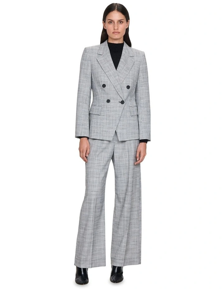 Stretch Check Blazer in Black/White image 1